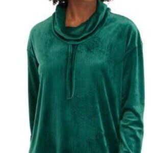 NWT - Kim Rogers Women's Velour Rib Cowl Neck Tunic Top
